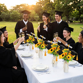 Breling graduation decor on cake or bouquet topper setup