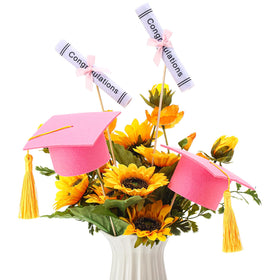 Breling felt diploma scroll with pink bow for graduation decor