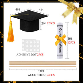 Breling graduation scroll diploma centerpiece with gold bow for celebratory accents