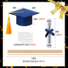 Breling diploma scroll topped with a gold bow adds elegant party flair.