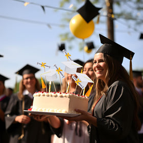 Breling photo booth prop with cap and diploma for festive portraits
