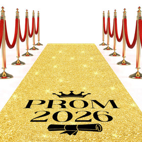 Breling Prom 2026 gold carpet runner enhances aisle drama and photo moments.