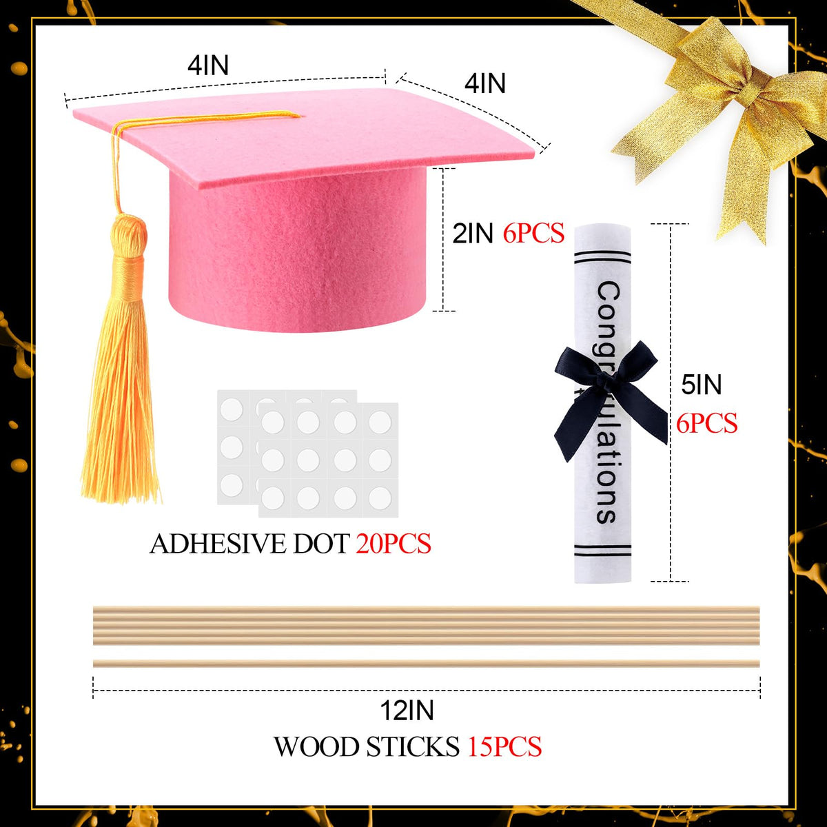 Breling 30 cm wooden stick supporting cap and diploma display
