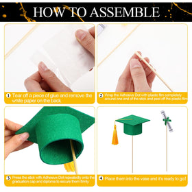 Breling wooden stick 25 cm for sturdy graduation centerpiece support