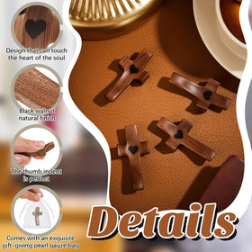 Brevynx palm-size wood cross with visible grain for personal reflection.