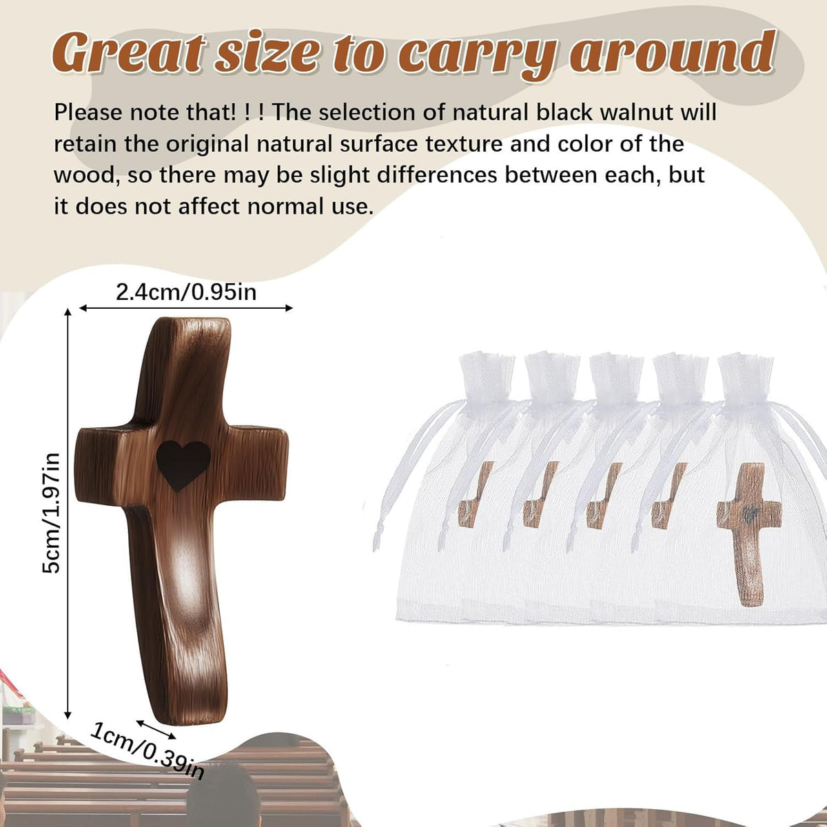 Brevynx pocket cross in organza bag offers a thoughtful devotional gift for moments of reflection.