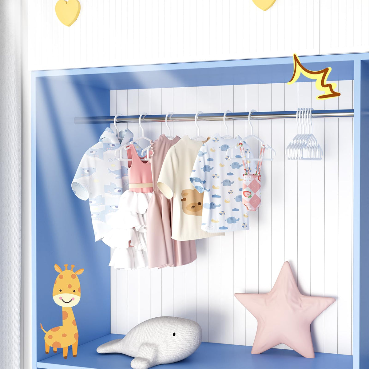 BrFoYu hangers with notched shoulders prevent slipping of delicate tops.