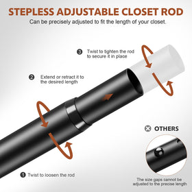 BrFoYu 1.3-inch rod supports up to 70 lb of garments