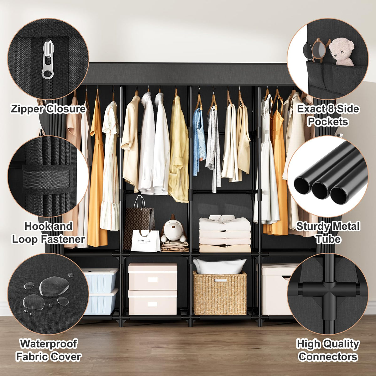 BrFoYu dust-proof cover protects clothes during long-term storage.