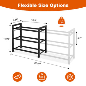 Sturdy BrFoYu metal frame supports everyday shoe storage.