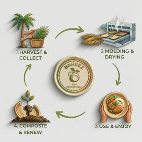 Brheeze microwave-safe bamboo plates suitable for light reheating.