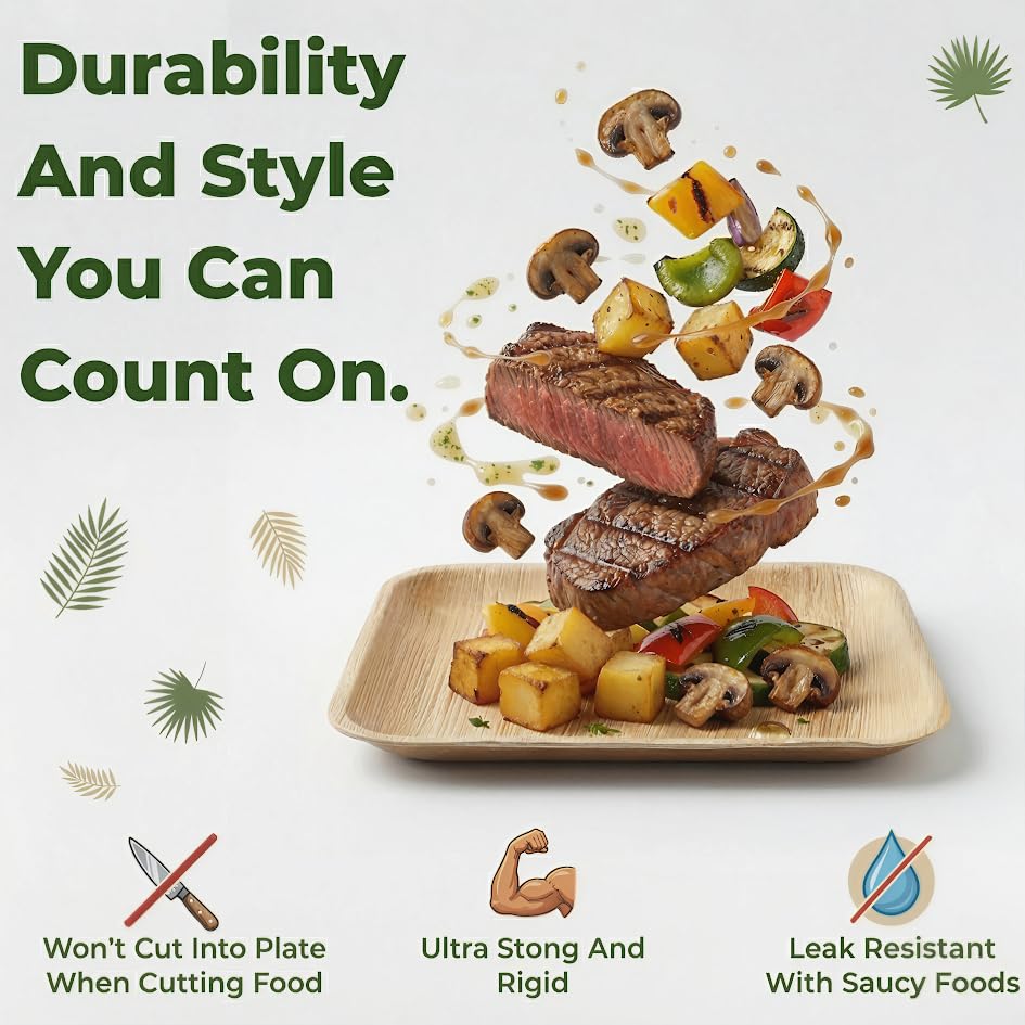 Brheeze palm leaf plates eco-friendly packaging highlight.
