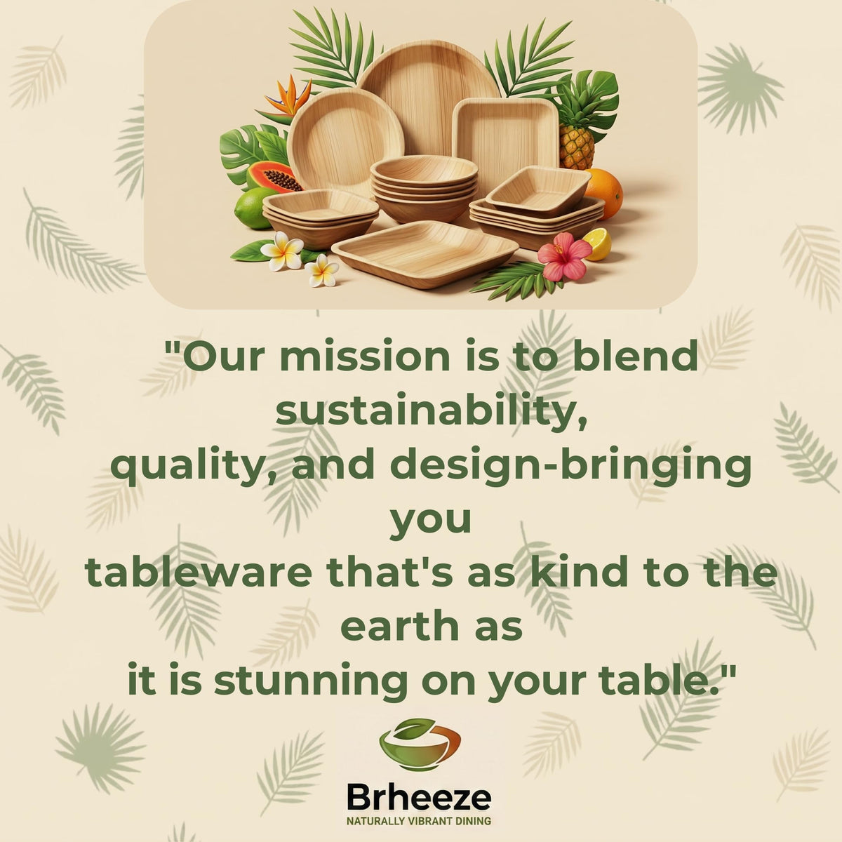 Brheeze wood-grain appearance plates for everyday meals.
