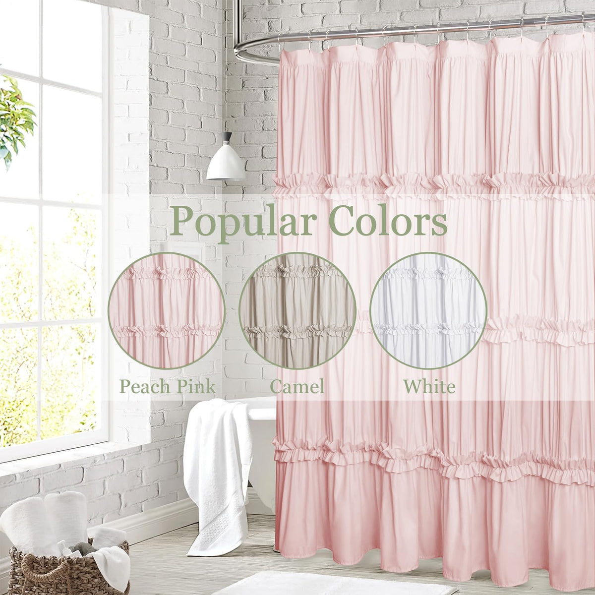 BRHF Soft brushed polyester fabric swath conveys gentle drape and privacy.