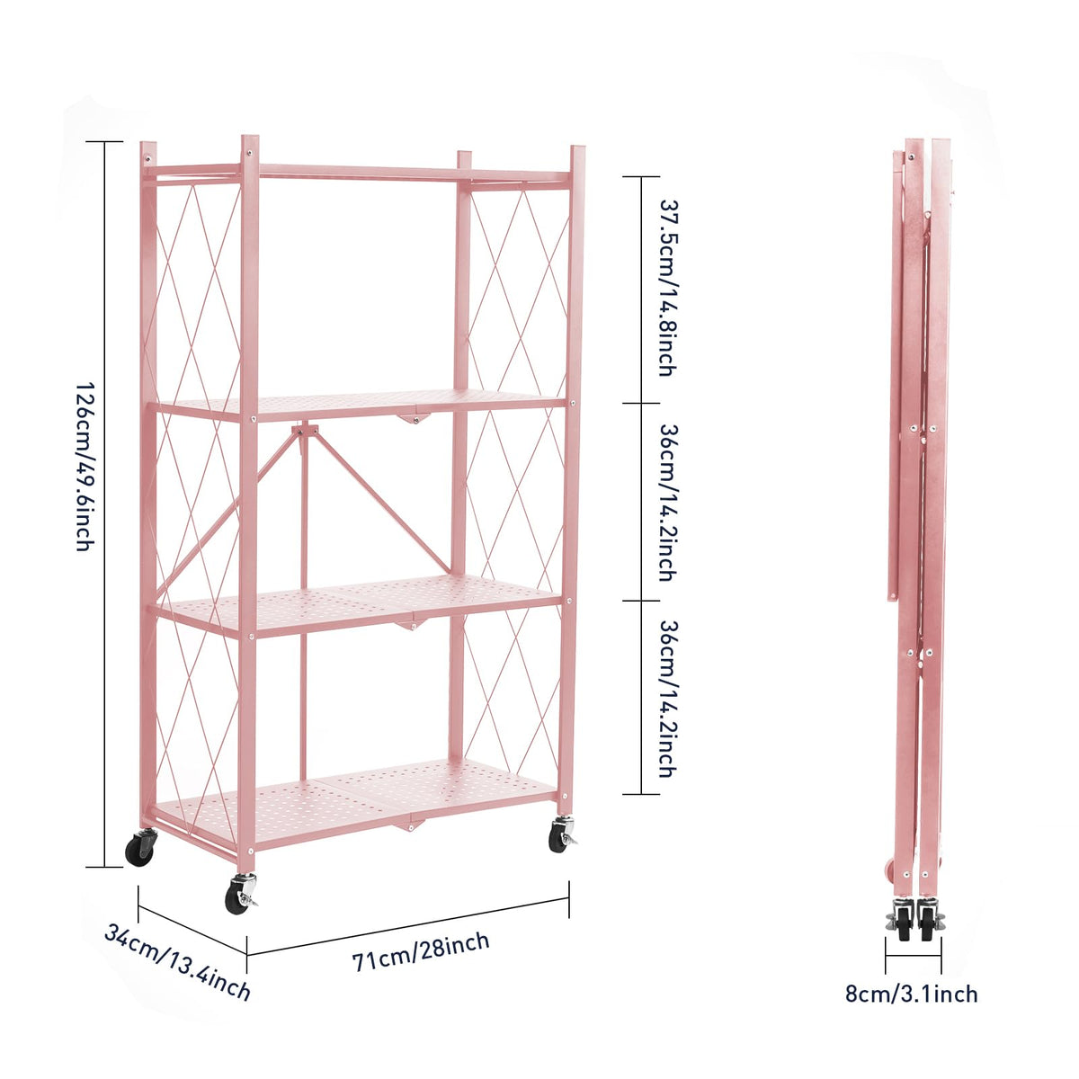 Powder-coated metal frame that is durable and rust resistant.