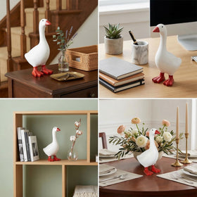BRICKKIDS desk goose displayed as housewarming gift in a bright setup.