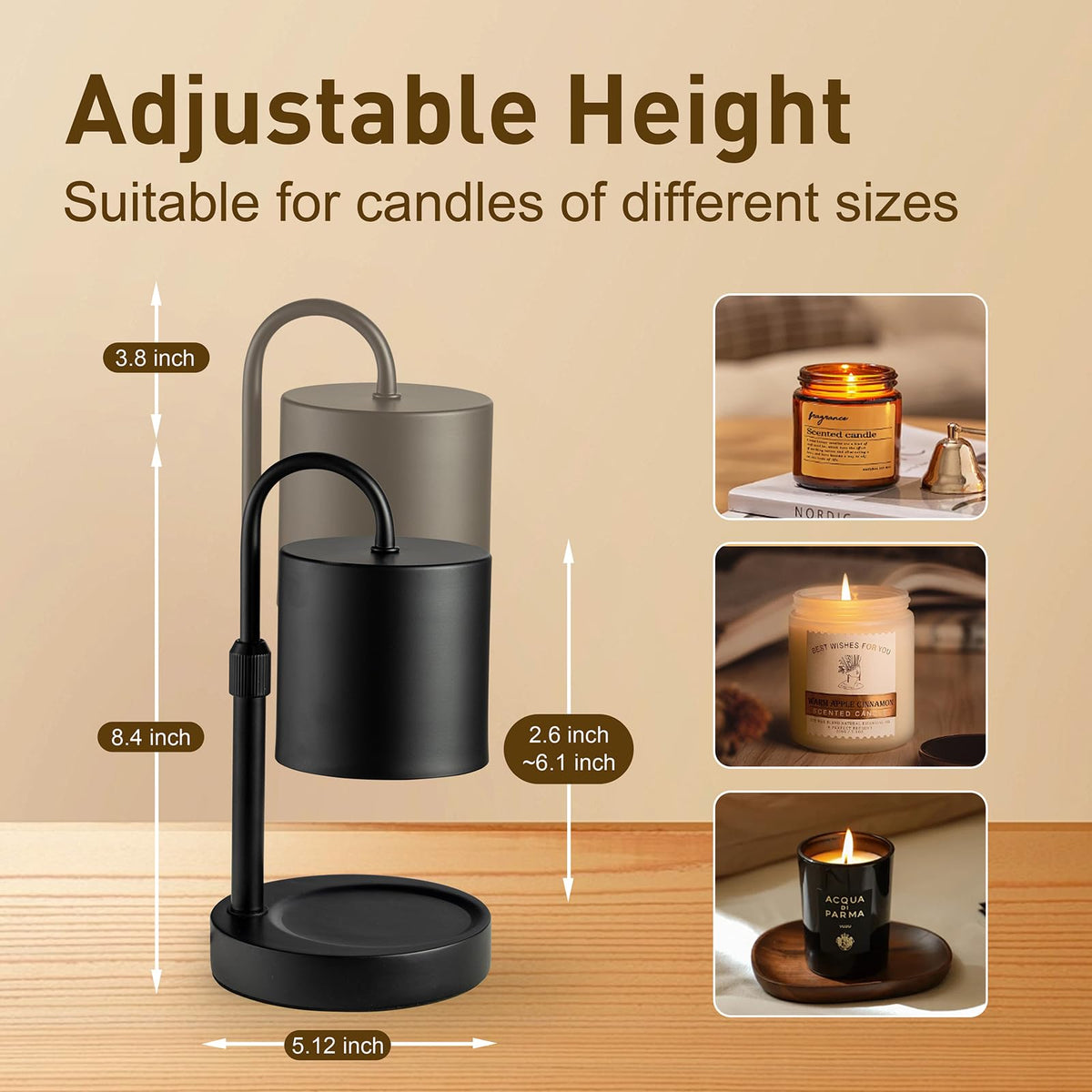 Briever candle warmer lampshade and metal body add modern decor touch