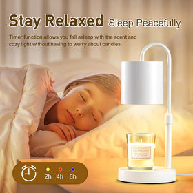 Briever candle warmer wood base design adds warm decor appeal.