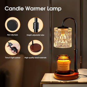 Briever candle warmer height bracket adjusts for different candle sizes and room layouts.