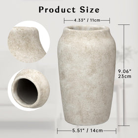 Briful beige ceramic vase ideal for tabletop decor and texture.