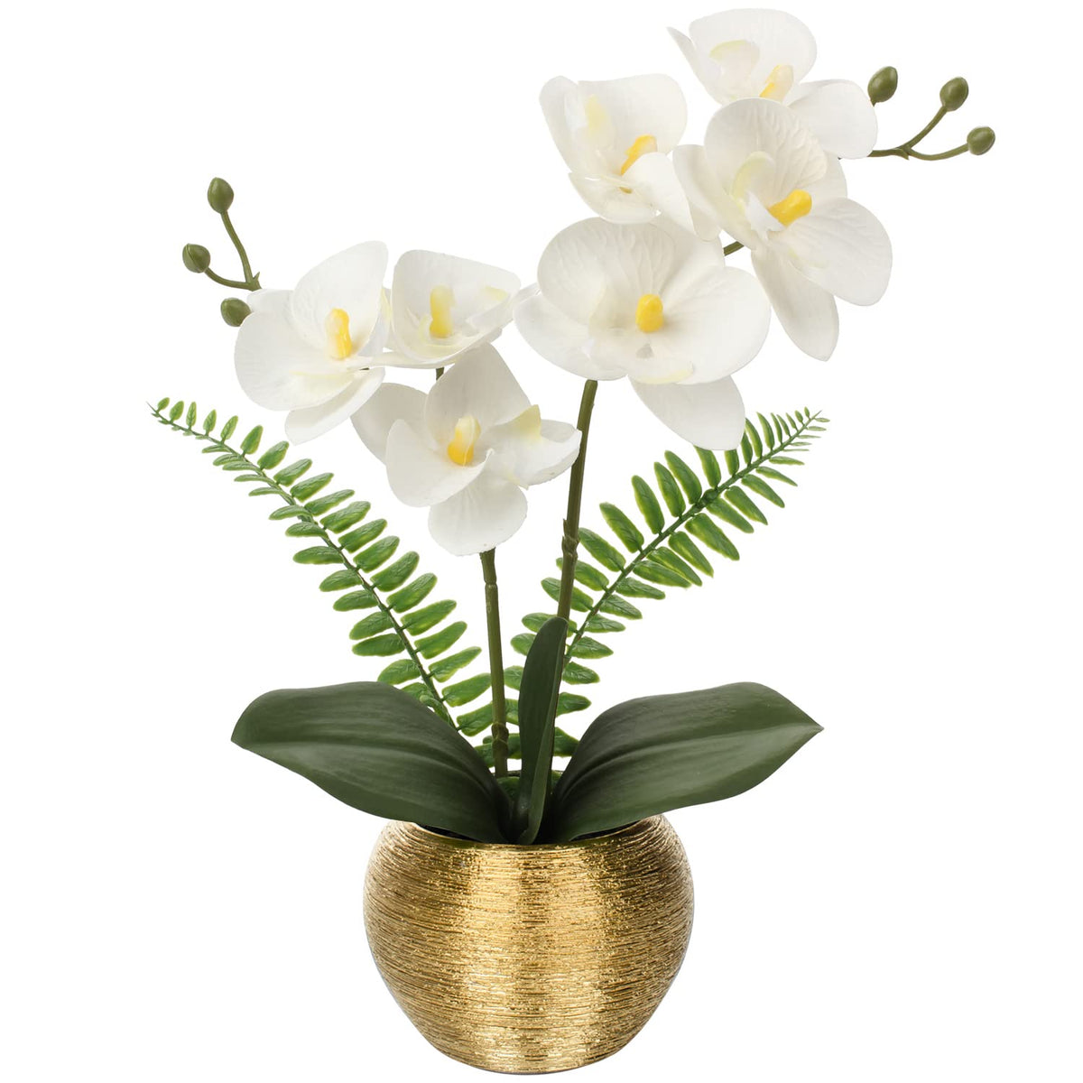 Briful orchids artificial flowers 13-inch vase close-up showing lifelike petals for home decor.