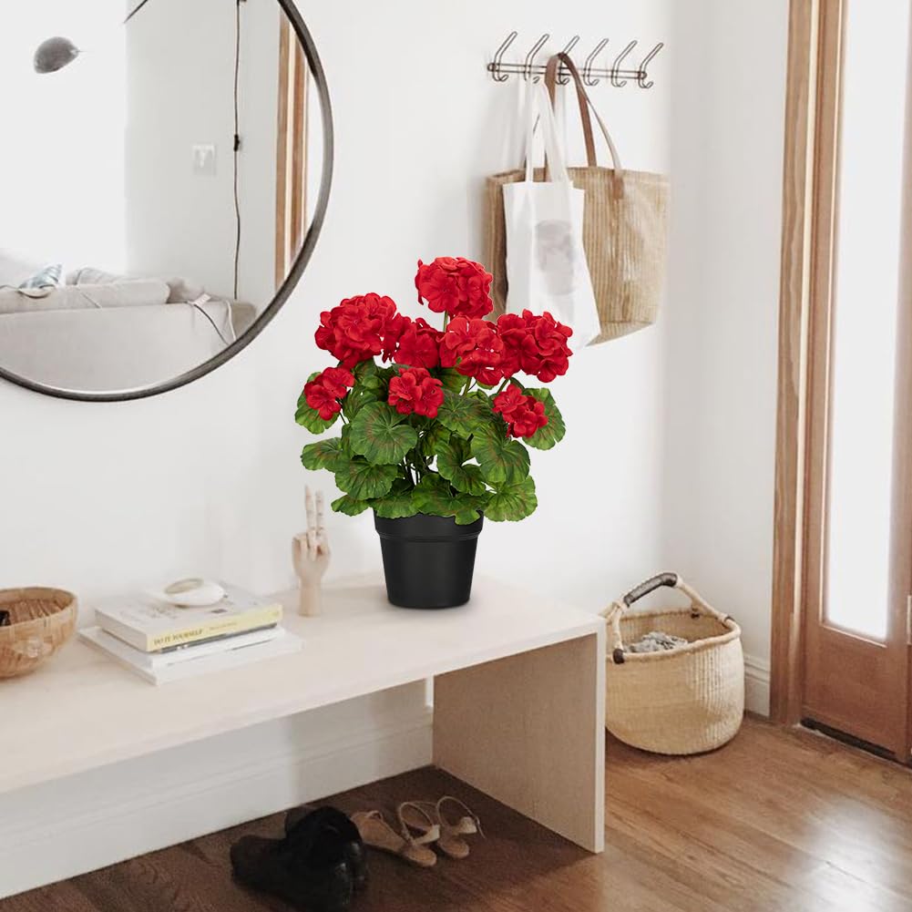 Briful lifelike geraniums complement farmhouse decor and daily spaces.