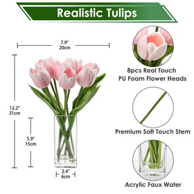Briful real touch foam tulip petals feel lifelike and vibrant.