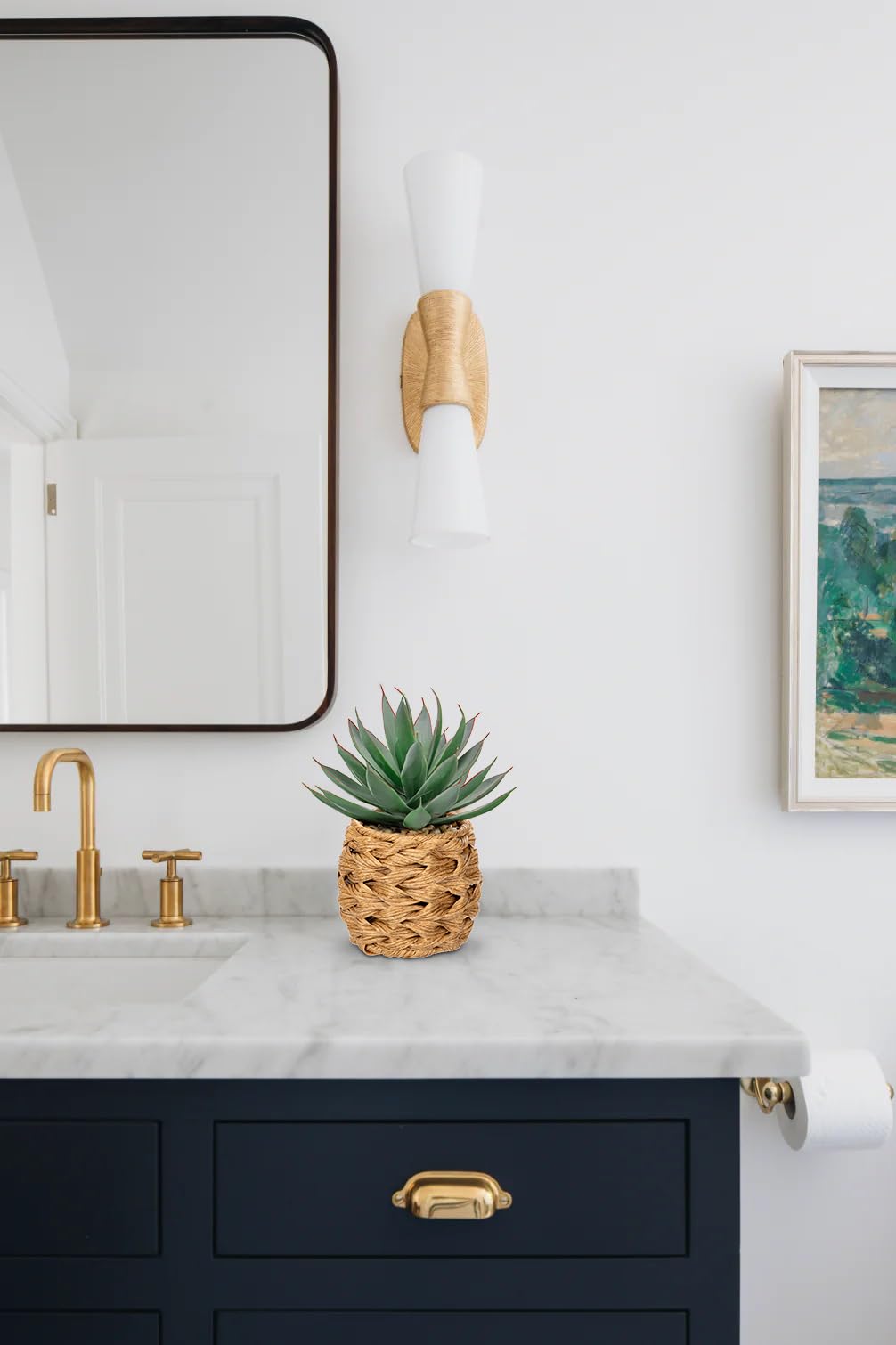 Briful Succulents aloe on desk offers instant style without upkeep.