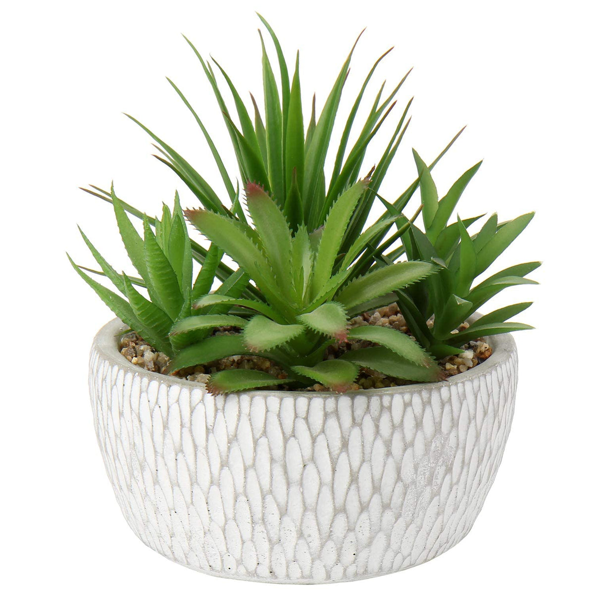 Briful mini fake succulent in cement pot adds realistic, maintenance-free decor to any room.