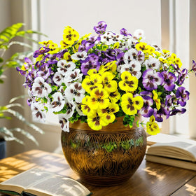 BRIGEA no-maintenance artificial flowers offer year-round color.