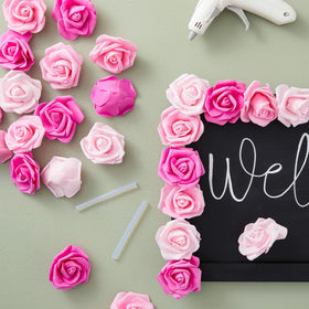 Bright Creations foam rose heads in a 100-pack for large-scale DIY projects.