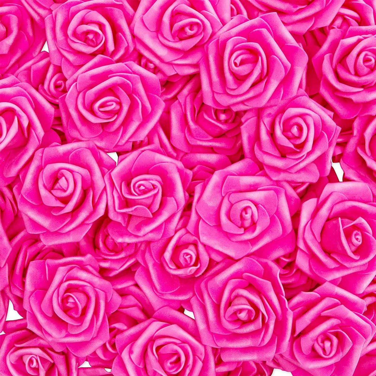 Bright Creations foam rose heads are easy to glue to foam for quick setups.