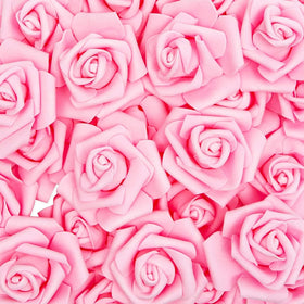 Bright Creations foam rose heads with 3-inch diameter for impactful displays.