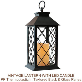 Bright Zeal lantern shows toughened glass panes and cross grids for a secure glow.
