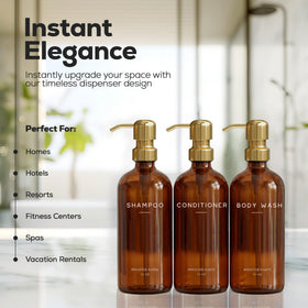 Close-up of Brighter Barns amber dispenser pump highlighting durable hardware for lasting use