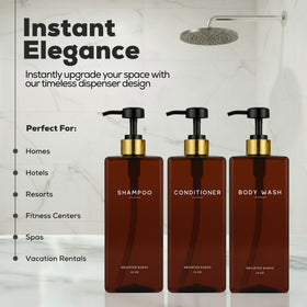 Brighter Barns Amber dispenser side view complements any bathroom style.