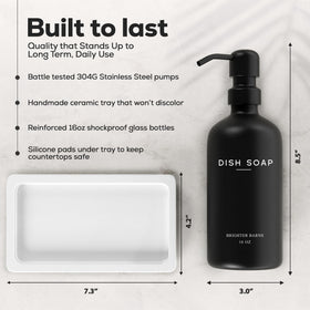 Brighter Barns dish soap dispenser pump for easy refilling and mess-free use.