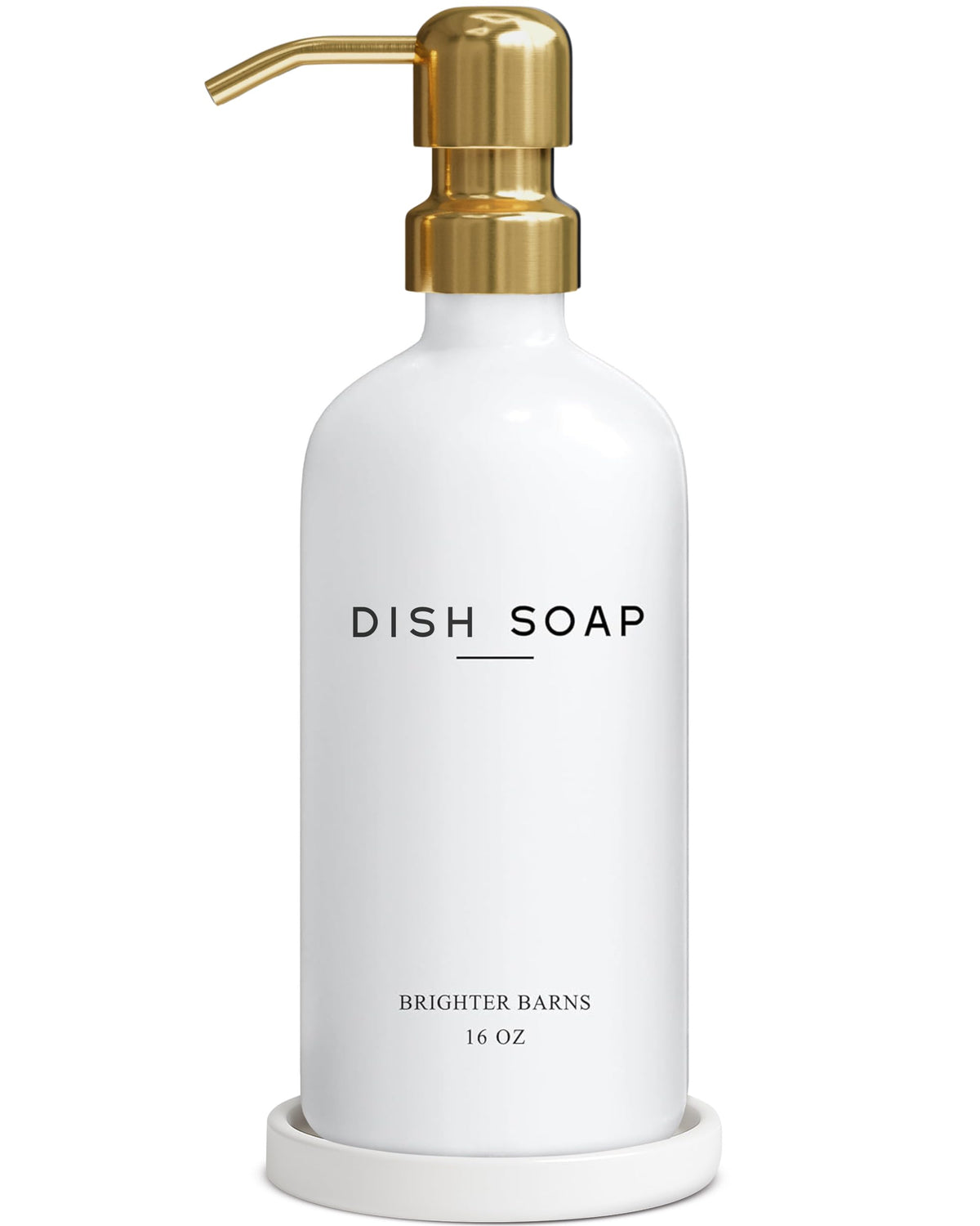Brighter Barns luxury glass dish soap dispenser pump enhances sink aesthetics and durability
