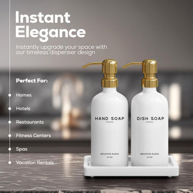 Brighter Barns glass dispenser bottle-front highlighting premium glass and hardware.