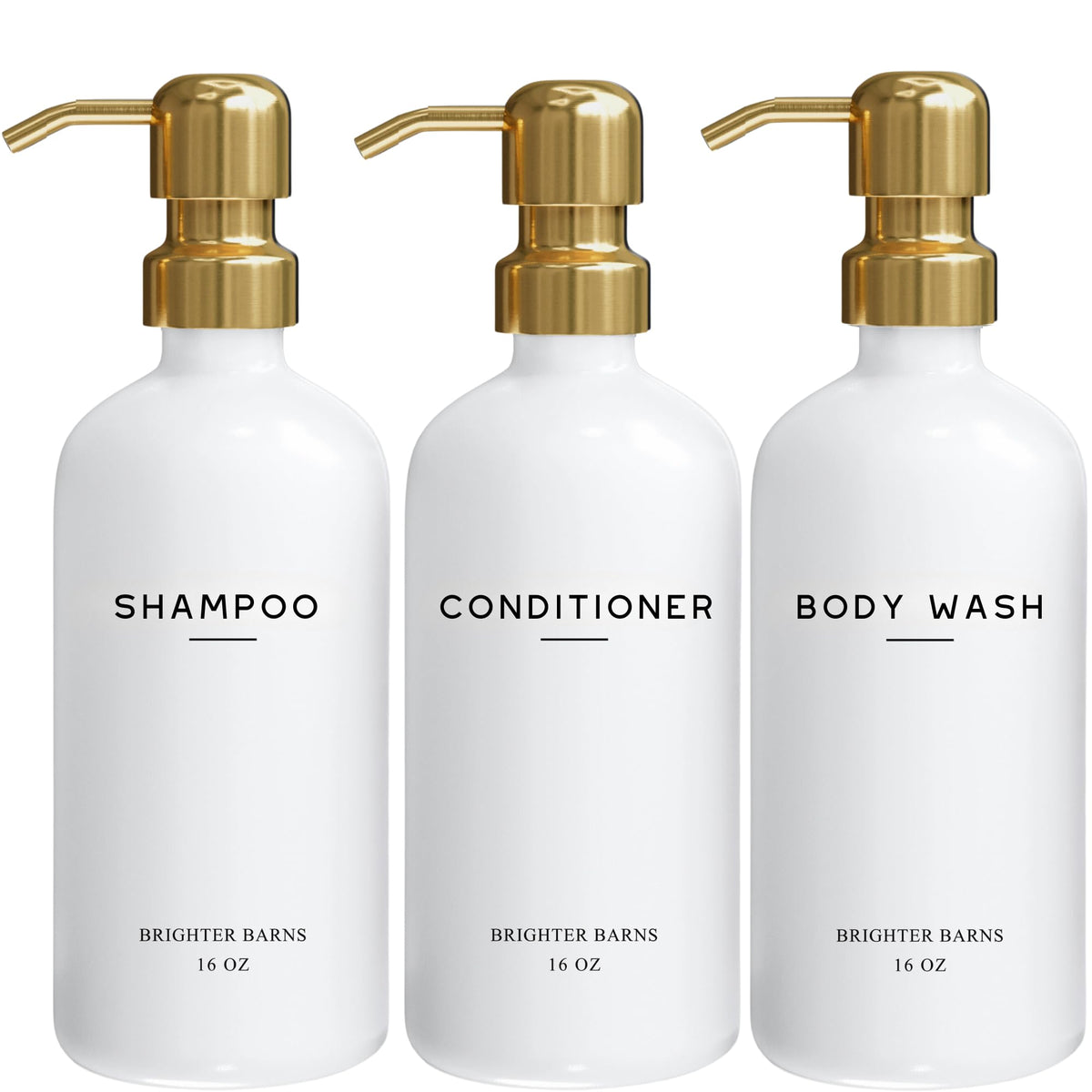 Brighter Barns luxury shower dispenser set front view enhances contemporary bathroom style