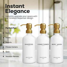 Brighter Barns shampoo dispenser 16oz bottle with pump for easy, mess-free refills