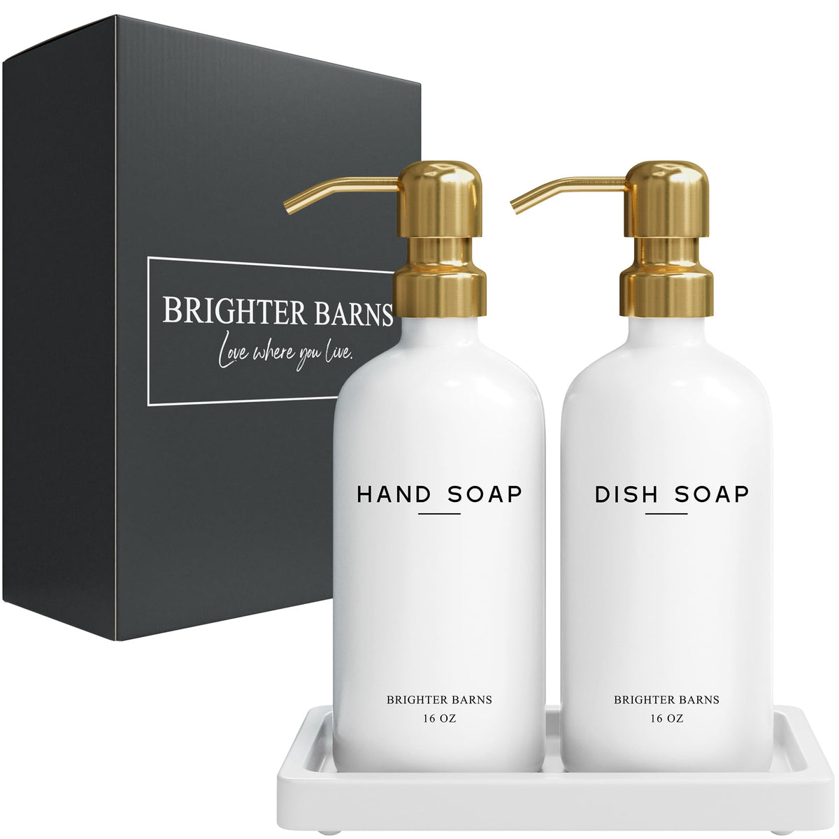 Brighter Barns white-gold decor elevates kitchens and bathrooms.