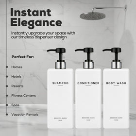 Brighter Barns white-shampoo pump-detail highlights rustproof pumps and durable bottles.