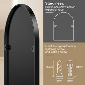 Brightify arched mirror delivers crystal-clear reflection with minimal distortion.