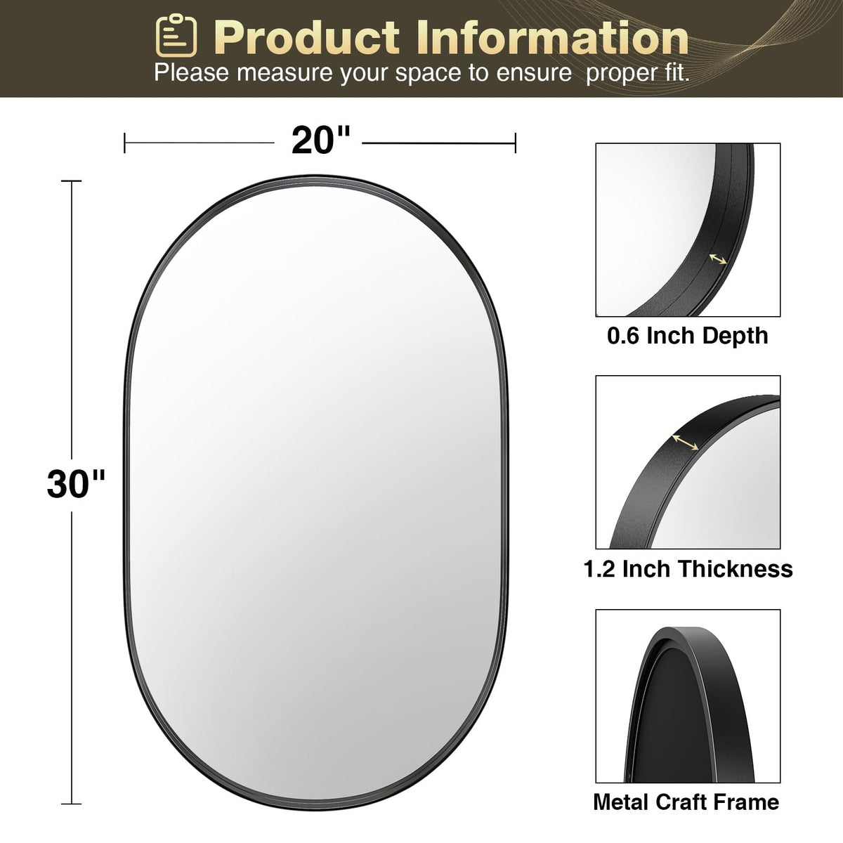 Brightify oval mirror packaging demonstrates careful protection from delivery