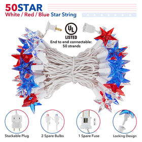 Brightown 17ft LED star string adds sparkling ambience for Independence Day