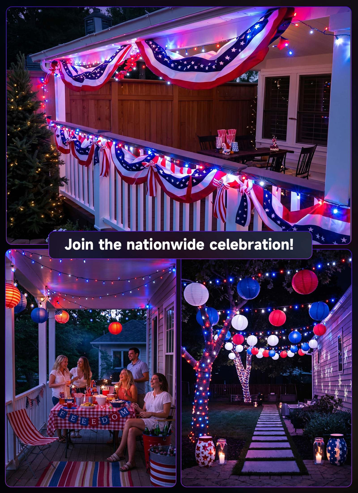 Brightown IP44 waterproof string lights ensure safe outdoor use.