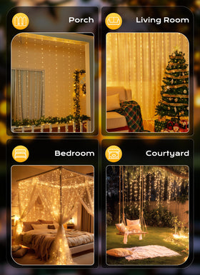 Brightown two-pack curtain lights set for versatile party or room decoration.