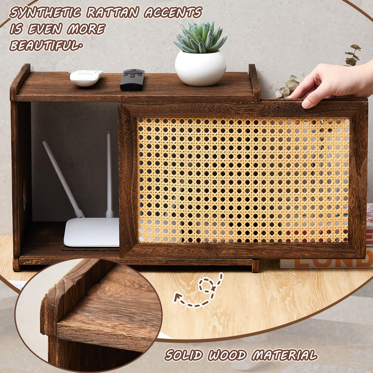 BrightRow modem cable cover organizer helps route power and Ethernet cables cleanly.