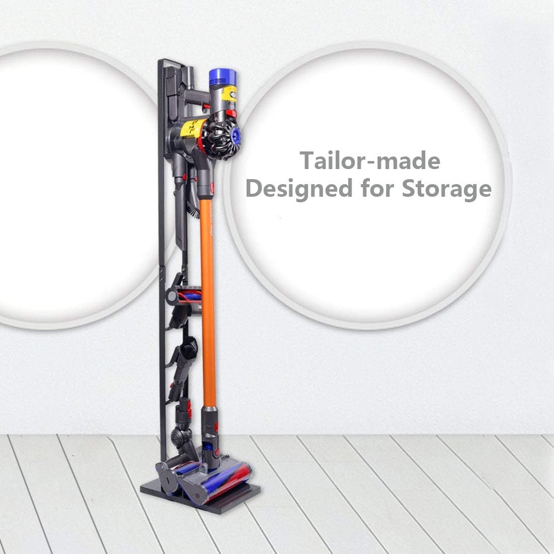 BRIGHTSHOW cordless vacuum stand supports slim stick vacuums for easy access